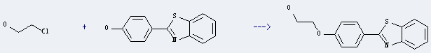 Phenol,4-(2-benzothiazolyl)- can be used to produce 2-[p-(2-hydroxyethoxy)phenyl]benzothiazole with 2-chloro-ethanol.